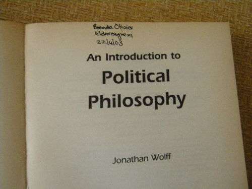 AN INTRODUCTION TO POLITICAL PHILOSOPHY  by Jonathan Wolff