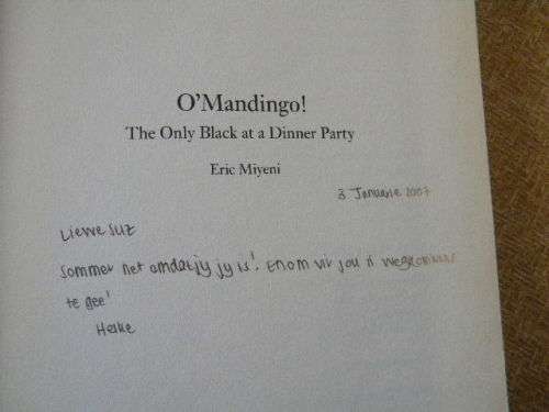 O`MANDINGO! The Only Black at a Dinner Party  by Eric Miyeni