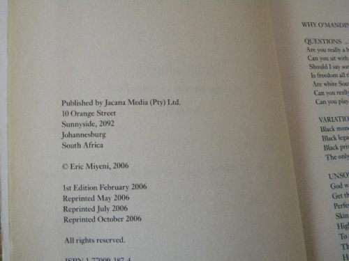 O`MANDINGO! The Only Black at a Dinner Party  by Eric Miyeni