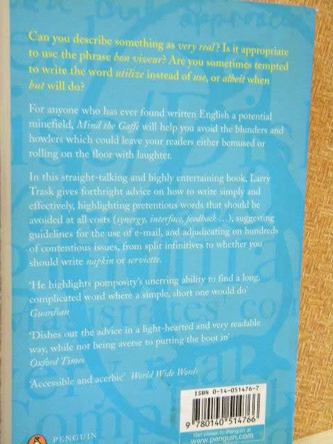 SOFTCOVERS: Mind The Gaffe (Guide to common errors in English) and Guide to better English