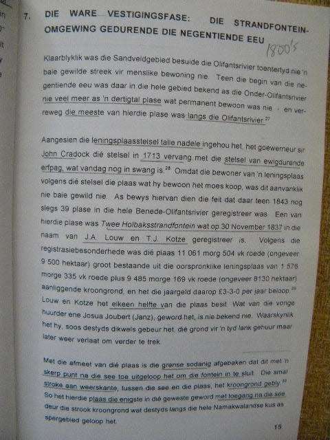VAN WATERDRINKPLEK TOT VAKANSIEOORD  Gesk. van Strandfontein  deur Maritz Broodryk