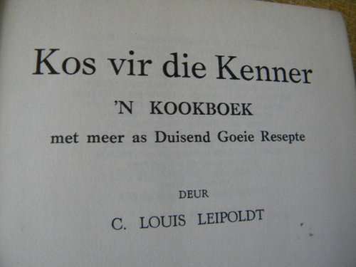 KOS VIR DIE KENNER  deur C. Louis Leipoldt