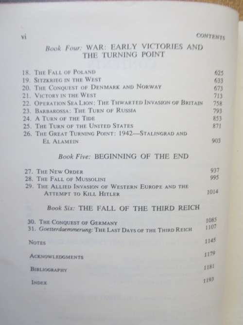 THE RISE AND FALL OF THE THIRD REICH  A History of Nazi Germany  by William L. Shirer