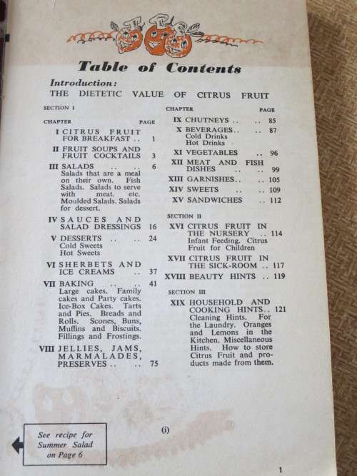 SUNSHINE RECIPE BOOK  (Use of citrus fruit)  Edited by Hilda Gerber