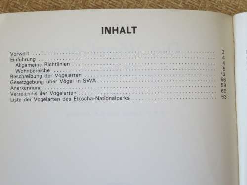 DIE VöGEL DES ETOSCHA-NATIONALPARKS  and  DIE VöGEL DES DAAN-VILJOEN-WILDPARKS