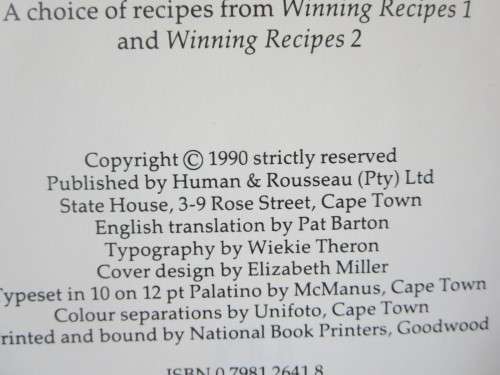 HUISGENOOT: THE BEST OF WINNING RECIPES  by Annette Human