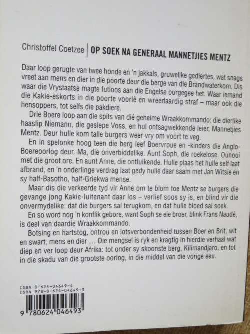 OP SOEK NA GENERAAL MANNETJIES MENTZ  deur Christoffel Coetzee