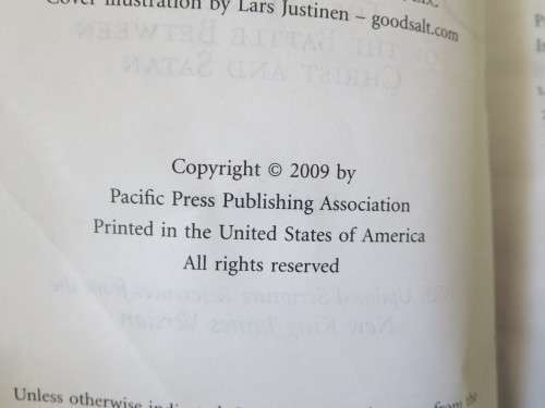 THE GREAT CONTROVERSY  Epic story of the battle between Christ and Satan  by Ellen White