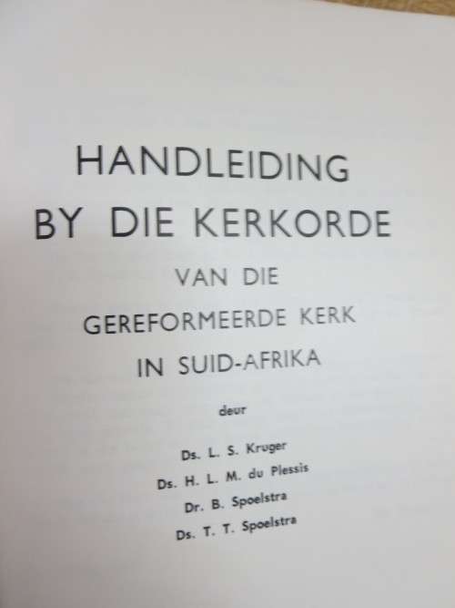 HANDLEIDING BY DIE KERKORDE VAN DIE GEREFORMEERDE KERK IN SUID-AFRIKA