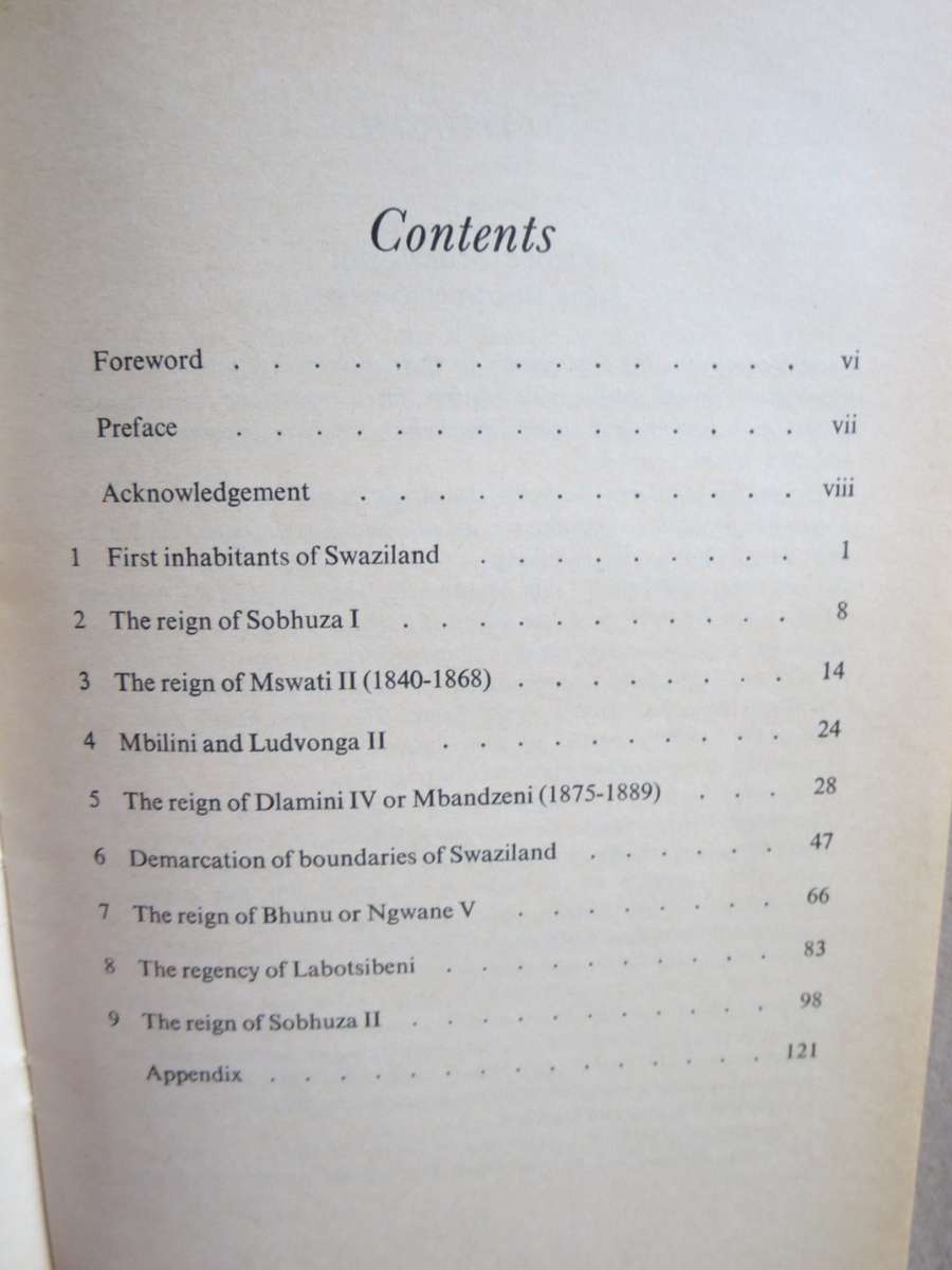 A HISTORY OF SWAZILAND  by S. S. M. Matsebula