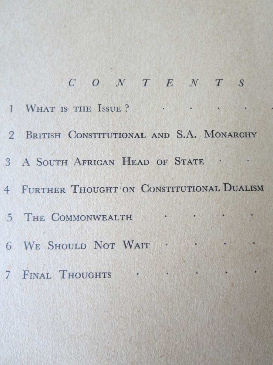 THE REPUBLIC - A REASONED VIEW  by G. A. Coetzee