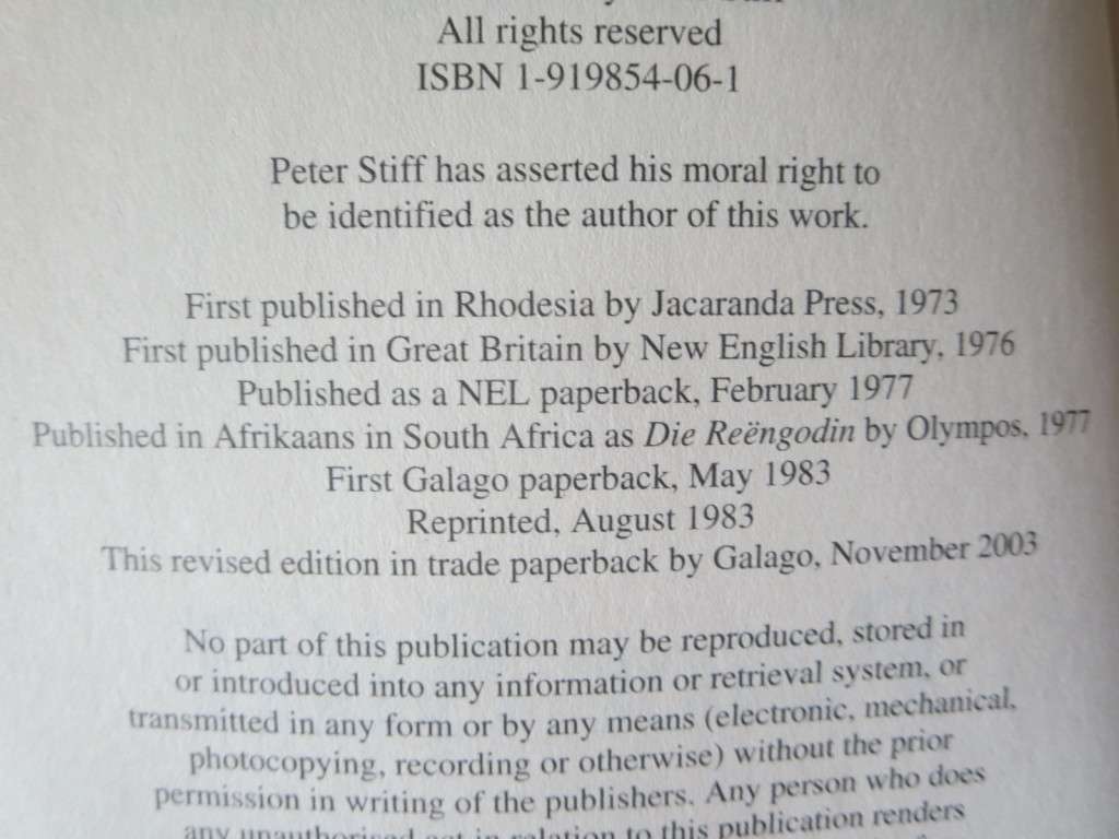 THE RAIN GODDESS  by Peter Stiff (Rhodesiana)