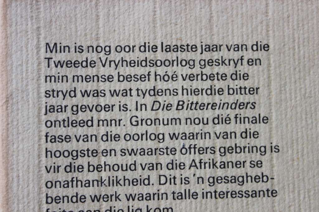 DIE BITTEREINDERS 1901 - 1902  deur M. A. Gronum