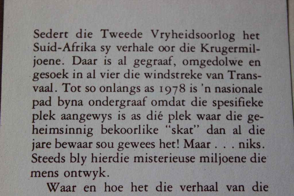 DIE KRUGERMILJOENE  deur D.W. Krüger