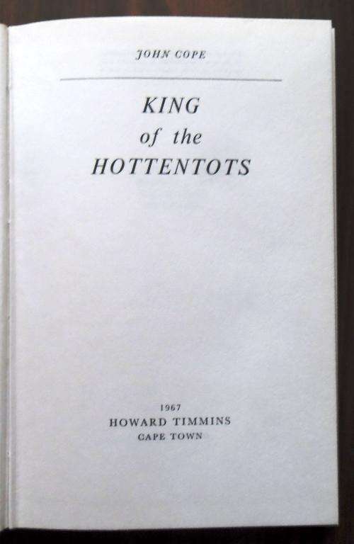 KING OF THE HOTTENTOTS by John Cope