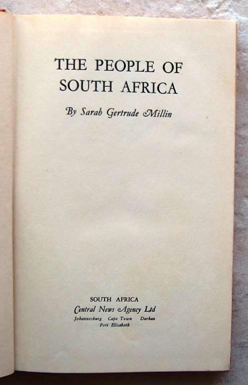 THE PEOPLE OF SOUTH AFRICA by Sarah Gertrude Millin
