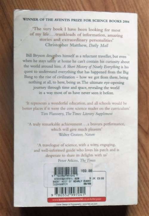 A SHORT HISTORY OF NEARLY EVERYTHING by Bill Bryson