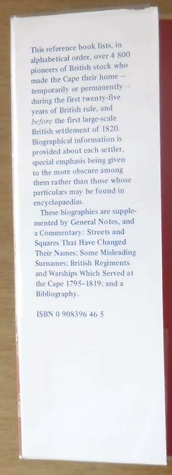 BRITISH RESIDENTS AT THE CAPE 1795-1819 by Peter Philip