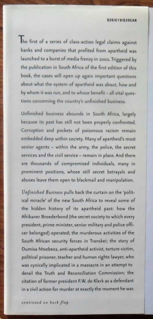 UNFINISHED BUSINESS South Africa, Apartheid and Truth by Terry Bell with Dumisa Buhle Ntsebeza