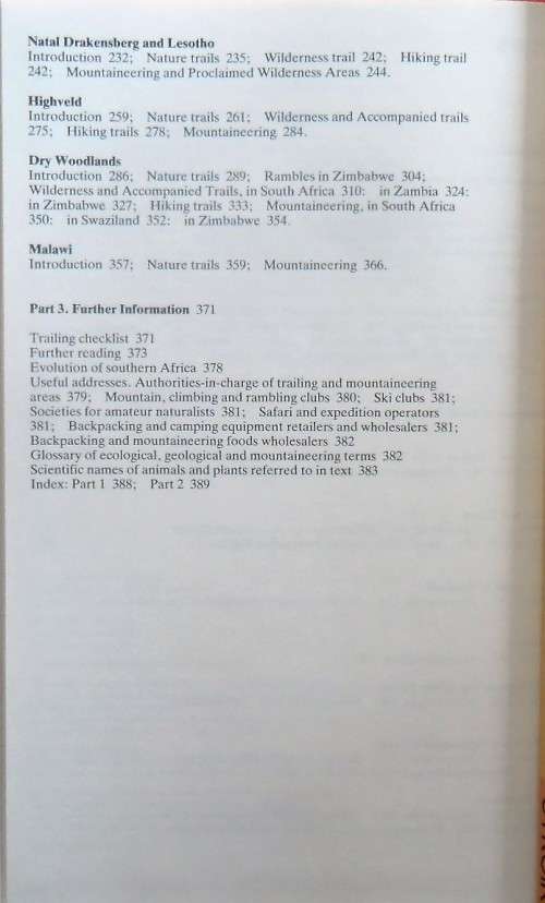 EVERYONES GUIDE TO TRAILING & MOUNTAINEERING IN SOUTHERN AFRICA by Jaynee Levy