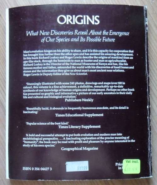 ORIGINS by Richard LeakeyR65