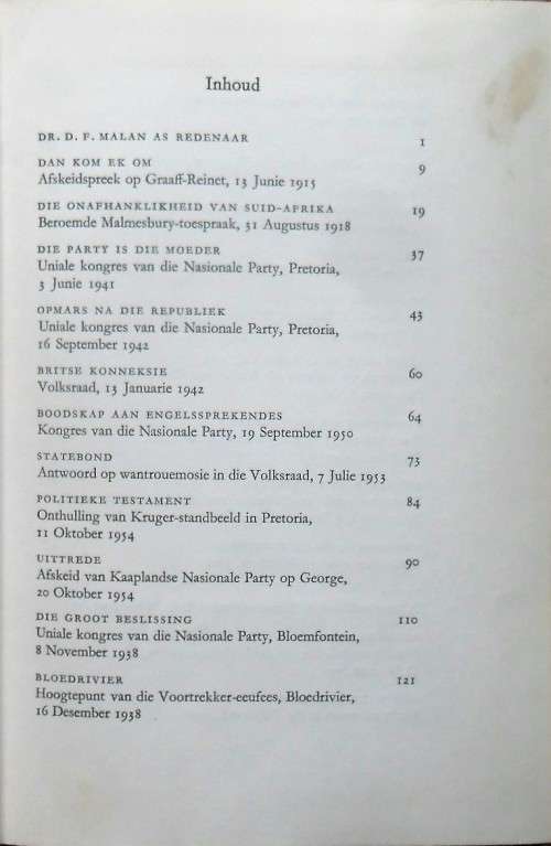 GLO IN U VOLK deur D F Malan as Redenaar