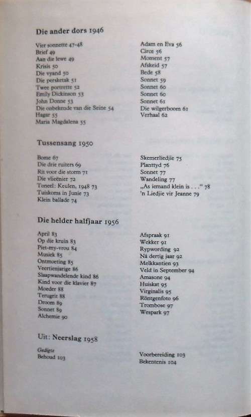 GEDIGTE 1936-1958 deur Elizabeth Eybers