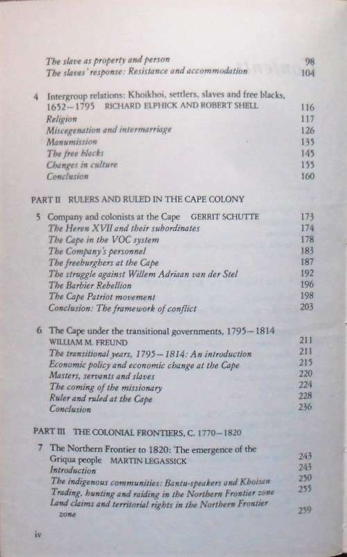 THE SHAPING OF SOUTH AFRICAN SOCIETY 1652-1820 by R Elphick & H Giliomee (Editors)