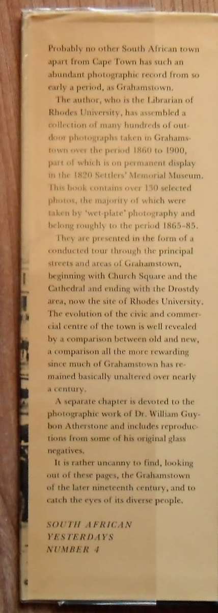 GRAHAMSTOWN IN EARLY PHOTOGRAPHS by Frank van der Riet