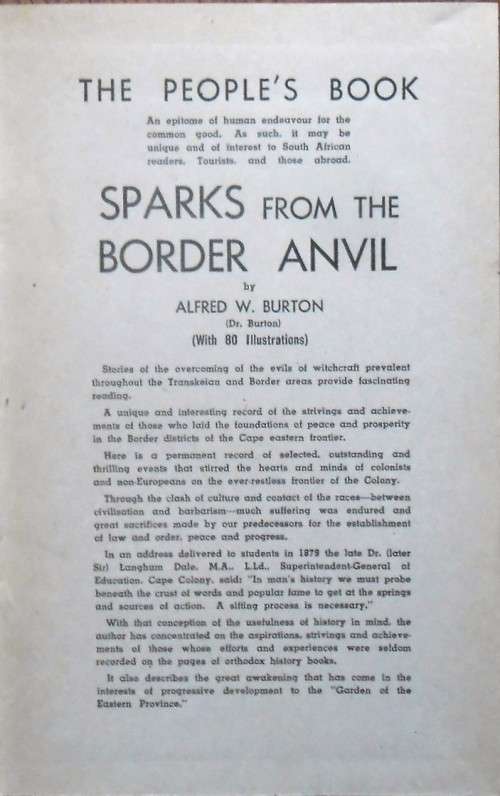 SPARKS FROM THE BORDER ANVIL by A W Burton