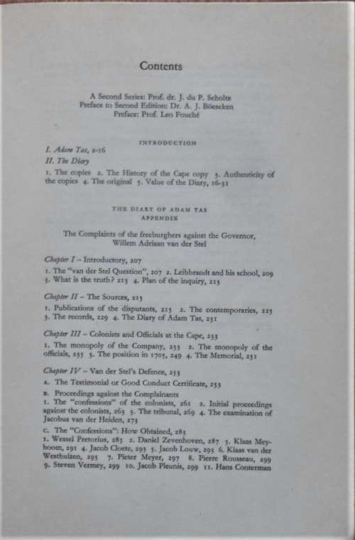 DAGBOEK VAN ADAM TAS 1705-1706/THE DIARY OF ADAM TAS 1705-1706 deur/by Leo Fouche (Ed) VRS2 1