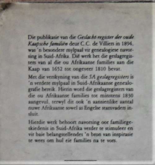 SOUTH AFRICAN GENEALOGIES Volume 3 (H  I) by Heese & Lombard