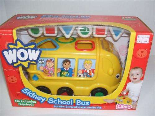 WOW Friction-powered shape sorter bus (Sidney School Bus) - Educational toy