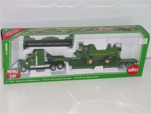 Siku 1:87 scale John Deere truck with Combine Harvester - collectors metal model