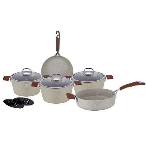 Berlinger Haus 10 pcs cookware set, Beige Stone Touch Line