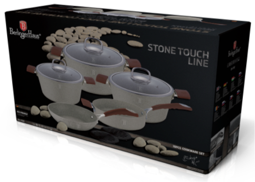 Berlinger Haus 10 pcs cookware set, Beige Stone Touch Line