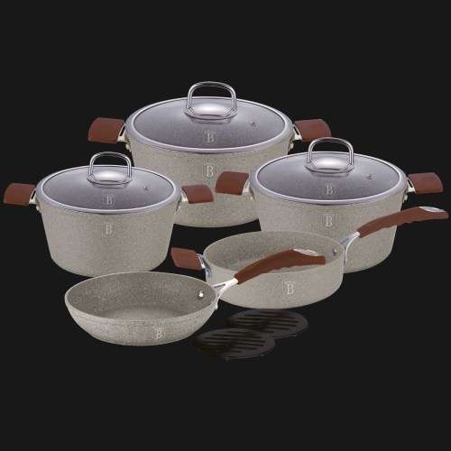 Berlinger Haus 10 pcs cookware set, Beige Stone Touch Line