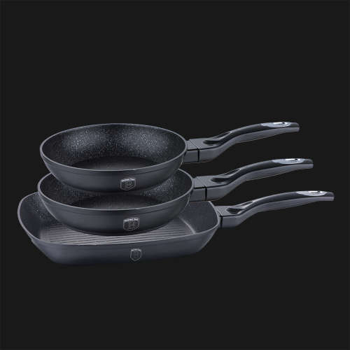 Berlinger Haus 3 pcs marble coating frypan set, AF, Color Changing Line