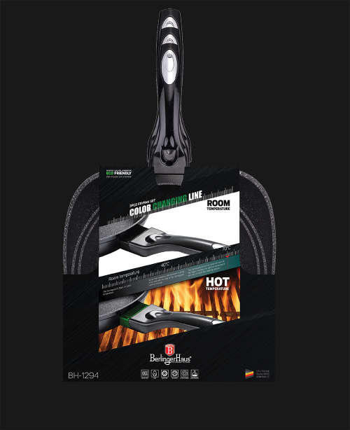 Berlinger Haus 3 pcs marble coating frypan set, AF, Color Changing Line