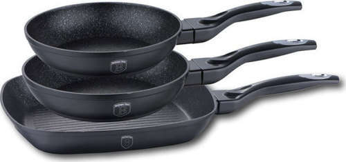 Berlinger Haus 3 pcs marble coating frypan set, AF, Color Changing Line