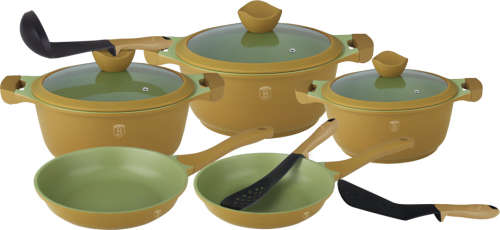Berlinger Haus 11-Piece Olive Coating Cookware Set Green  Olive Line