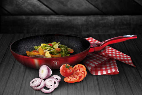 Berlinger Haus 4-Piece Marble Coating Induction Bottom Cookware Set  Burgundy Metallic Line