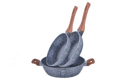 Berlinger Huas 3 pcs Marbele Coating frypan set, Forest Line