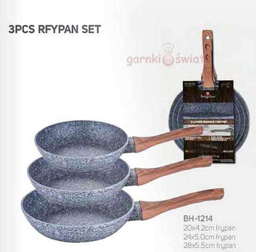 Berlinger Huas 3 pcs Marbele Coating frypan set, Forest Line