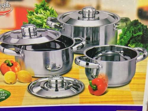 *****BRAND NEW 6 PCS STAINLESS STEEL COOKWARE SET***** NEW DESIGN FOR MODERN KITCHENS*****