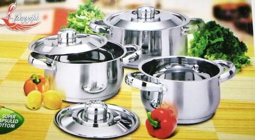 *****BRAND NEW 6 PCS STAINLESS STEEL COOKWARE SET***** NEW DESIGN FOR MODERN KITCHENS*****