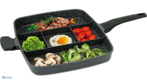 Royalty Line 32cm Marble Coating 4-in-1 Grill & Fry Pan - Black