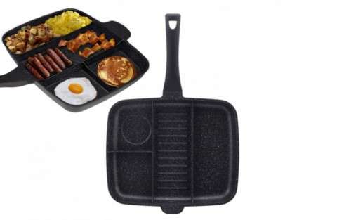Royalty Line 32cm Marble Coating 4-in-1 Grill & Fry Pan - Black