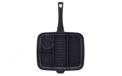 Royalty Line 32cm Marble Coating 4-in-1 Grill & Fry Pan - Black