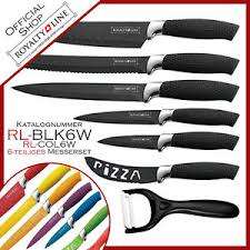 Royalty Line Steel Black Knife Set - 6 Piece Stainless + FREE BONUS (PEELER)